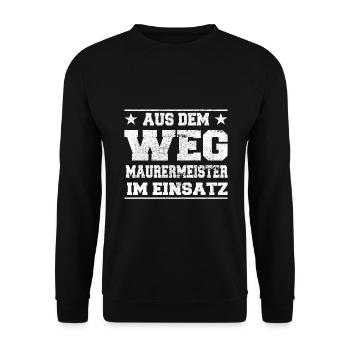Hors du chemin Maître Maçon en design d’action - Sweat-shirt Unisexe - noir - Devant - Alina (178cm) & Michal (187cm)