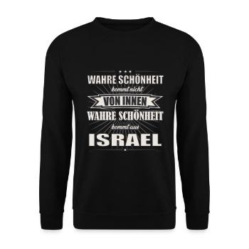 La vraie beauté vient d’Israël, le design - Sweat-shirt Unisexe - noir - Devant - Alina (178cm) & Michal (187cm)