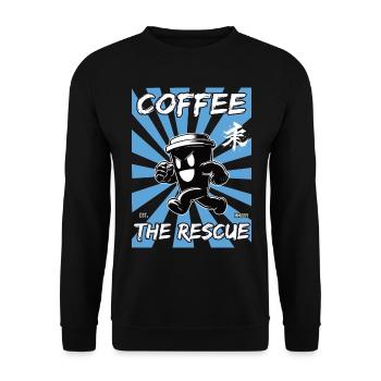 kaffee die rettung - Unisex Pullover - Schwarz - Vorne - Alina (178cm) & Michal (187cm)