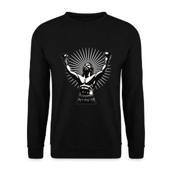 Jesus Boxer avec Victory Pose - design de boxe cool - Sweat-shirt Unisexe - noir - Devant - Alina (178cm) & Michal (187cm)