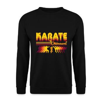 Design rétro de karaté cool - Sweat-shirt Unisexe - noir - Devant - Alina (178cm) & Michal (187cm)
