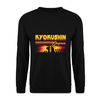 Kyokushin Karate Design in Retro Japan Style - Unisex Sweatshirt - black - Front - Alina (178cm) & Michal (187cm)