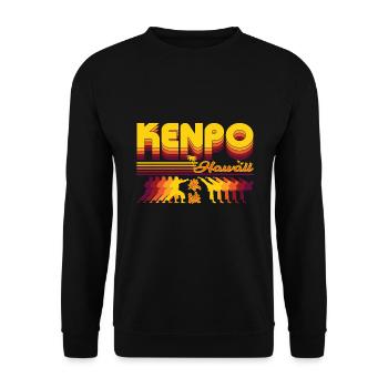 Cool Kenpo Karaté Rétro Design Hawaïen - Sweat-shirt Unisexe - noir - Devant - Alina (178cm) & Michal (187cm)