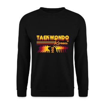 Design de taekwondo rétro cool - Sweat-shirt Unisexe - noir - Devant - Alina (178cm) & Michal (187cm)