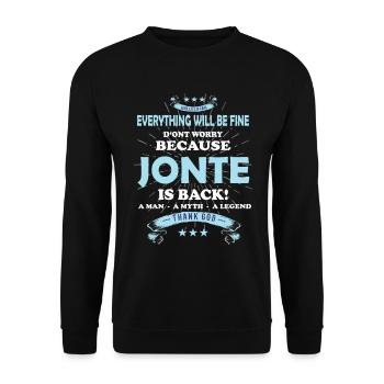 Everything will be fine Jonte Is back - Unisex Sweatshirt - black - Front - Alina (178cm) & Michal (187cm)