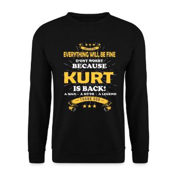 Everything will be fine Kurt Is back - Unisex Sweatshirt - black - Front - Alina (178cm) & Michal (187cm)