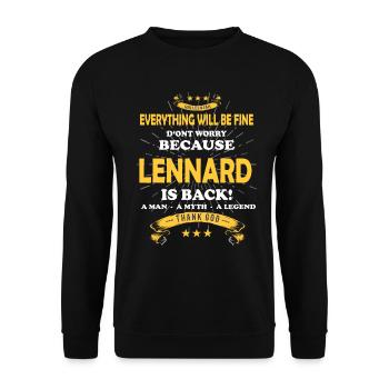 Tout ira bien Lennart est de retour - Sweat-shirt Unisexe - noir - Devant - Alina (178cm) & Michal (187cm)