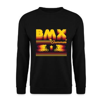 Design rétro BMX d’été, pour le cycliste - Sweat-shirt Unisexe - noir - Devant - Alina (178cm) & Michal (187cm)