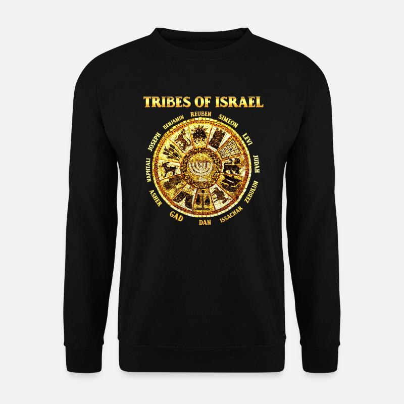 12 Zwölf Stämme Israels Hebräisch Israelitisches Juda - Unisex Pullover - Schwarz