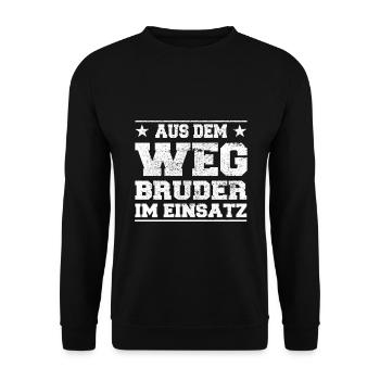 Out of the Way Brother in Action Design - Unisex Sweatshirt - black - Front - Alina (178cm) & Michal (187cm)