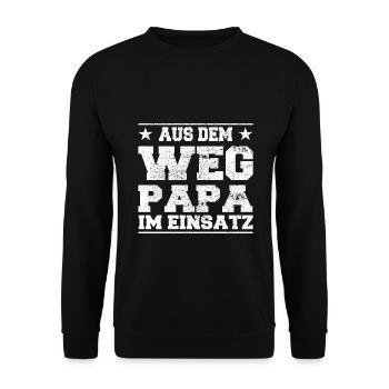 Papa à l’écart dans le design d’action - Sweat-shirt Unisexe - noir - Devant - Alina (178cm) & Michal (187cm)