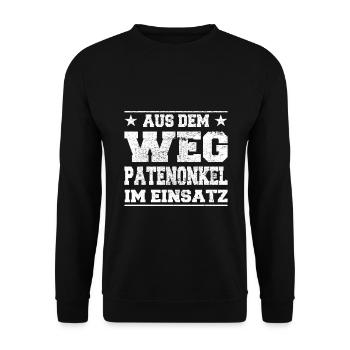 Out of the Way Godfather in Action Design - Unisex Sweatshirt - black - Front - Alina (178cm) & Michal (187cm)