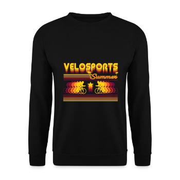 Design estival rétro Velosport pour le fan de cyclisme - Sweat-shirt Unisexe - noir - Devant - Alina (178cm) & Michal (187cm)