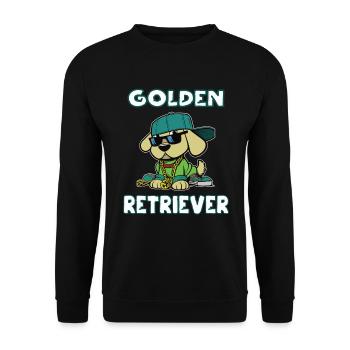 Cool Golden Retriever Design - Unisex Sweatshirt - black - Front - Alina (178cm) & Michal (187cm)