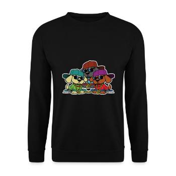 Dog Pack - Cool Street Dog Hip Hop Design - Unisex Sweatshirt - black - Front - Alina (178cm) & Michal (187cm)