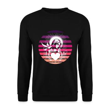 Sensual Mary Mother of God Retro Design - Unisex Sweatshirt - black - Front - Alina (178cm) & Michal (187cm)