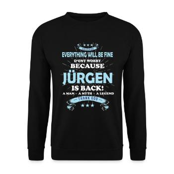 Everything will be fine Jürgen Is back - Unisex Pullover - Schwarz - Vorne - Alina (178cm) & Michal (187cm)