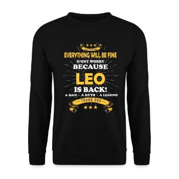 Everything will be fine Leo Is back - Unisex Pullover - Schwarz - Vorne - Alina (178cm) & Michal (187cm)