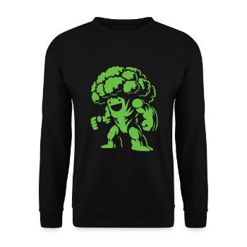 Brocoli - Un design végétal fort pour les bodybuilders - Sweat-shirt Unisexe - noir - Devant - Alina (178cm) & Michal (187cm)