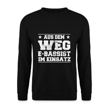 Out of the Way bassiste électrique en action Design - Sweat-shirt Unisexe - noir - Devant - Alina (178cm) & Michal (187cm)