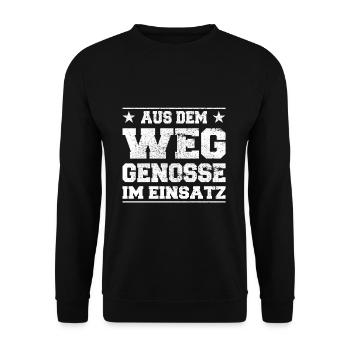 Out of the Way Comrade in Action Design - Unisex Sweatshirt - black - Front - Alina (178cm) & Michal (187cm)
