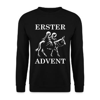 First Advent Design - Mary & Joseph to Bethlehem - Unisex Sweatshirt - black - Front - Alina (178cm) & Michal (187cm)