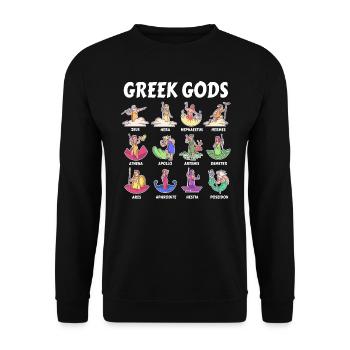 Dieux de la mythologie grecque - Dieux antiques de la Grèce - Sweat-shirt Unisexe - noir - Devant - Alina (178cm) & Michal (187cm)