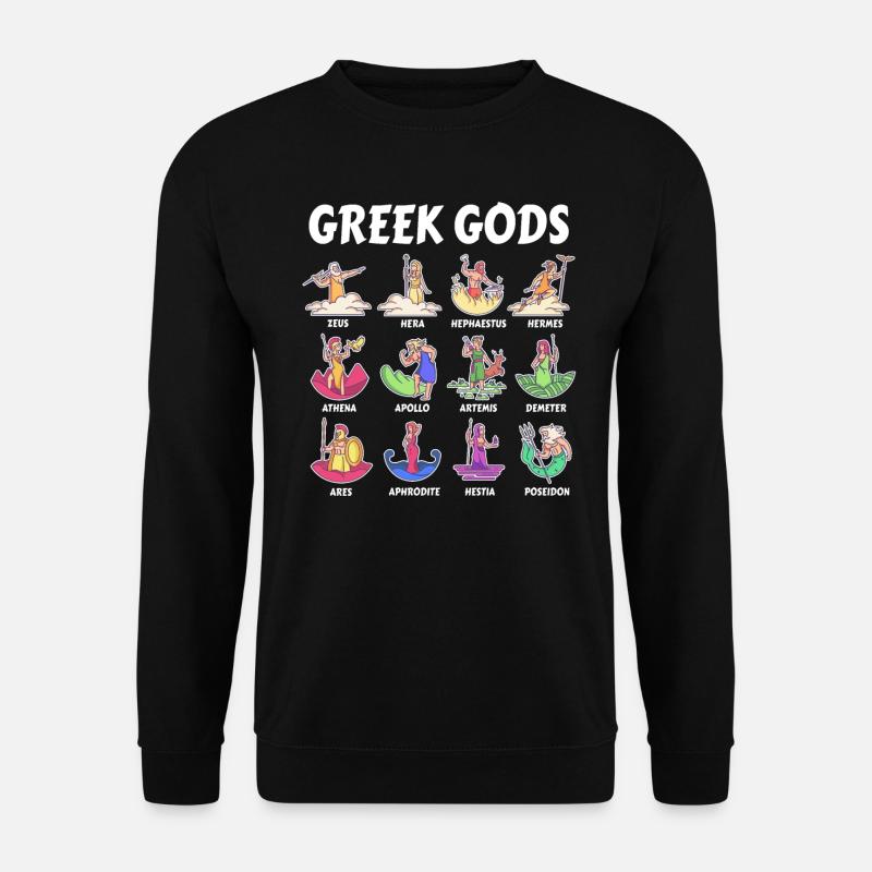 Götter der griechischen Mythologie - Antike Götter Griechenlands - Unisex Pullover - Schwarz