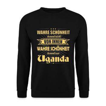 True beauty comes from Uganda Design - Unisex Sweatshirt - black - Front - Alina (178cm) & Michal (187cm)