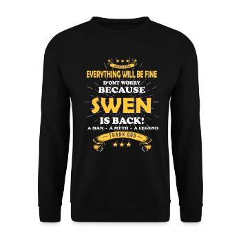 Everything will be fine Swen Is back - Unisex Pullover - Schwarz - Vorne - Alina (178cm) & Michal (187cm)