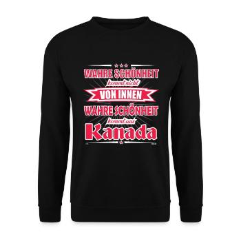 La vraie beauté vient de Canada Design - Sweat-shirt Unisexe - noir - Devant - Alina (178cm) & Michal (187cm)