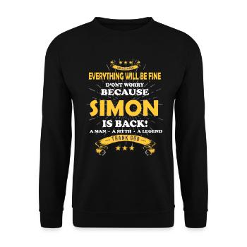 Everything will be fine Simon Is back - Unisex Pullover - Schwarz - Vorne - Alina (178cm) & Michal (187cm)