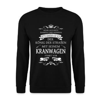 Le roi de la route, le conducteur de camion-grue - Sweat-shirt Unisexe - noir - Devant - Alina (178cm) & Michal (187cm)