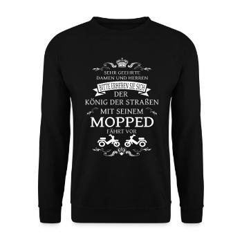 Le roi de la route, le motard monte - Sweat-shirt Unisexe - noir - Devant - Alina (178cm) & Michal (187cm)