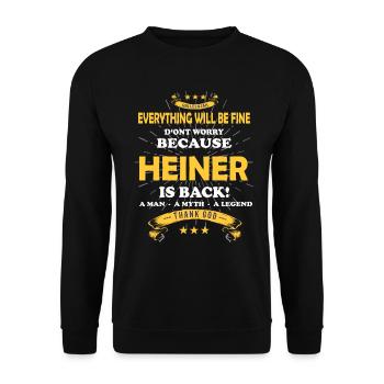 Everything will be fine Heiner Is back - Unisex Pullover - Schwarz - Vorne - Alina (178cm) & Michal (187cm)