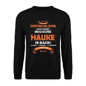 Everything will be fine Hauke Is back - Unisex Pullover - Schwarz - Vorne - Alina (178cm) & Michal (187cm)