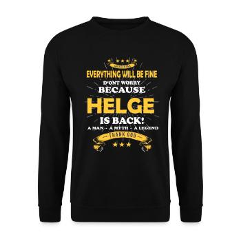 Everything will be fine Helge Is back - Unisex Pullover - Schwarz - Vorne - Alina (178cm) & Michal (187cm)