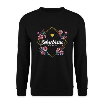 Sekretärin mit Herz - Unisex Pullover - Schwarz - Vorne - Alina (178cm) & Michal (187cm)
