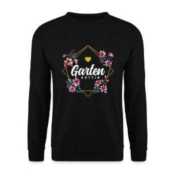 Garten Göttin - Unisex Pullover - Schwarz - Vorne - Alina (178cm) & Michal (187cm)
