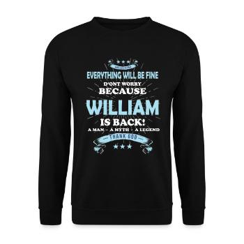 Everything will be fine William Is back - Unisex Pullover - Schwarz - Vorne - Alina (178cm) & Michal (187cm)