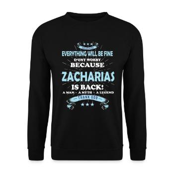 Everything will be fine Zacharias Is back - Unisex Pullover - Schwarz - Vorne - Alina (178cm) & Michal (187cm)