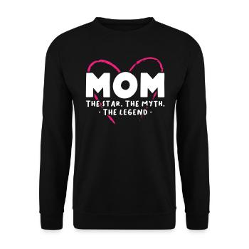 Maman la star Le mythe la légende - Sweat-shirt Unisexe - noir - Devant - Alina (178cm) & Michal (187cm)