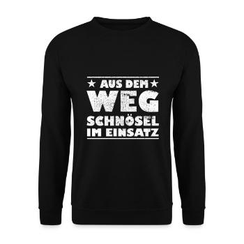 Out of the Way Snobs in Action Design - Unisex Sweatshirt - black - Front - Alina (178cm) & Michal (187cm)