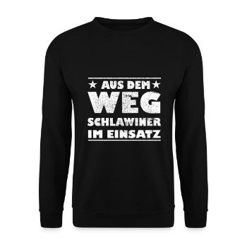 Out of the Way Schlawiner in Action Design - Unisex Sweatshirt - black - Front - Alina (178cm) & Michal (187cm)