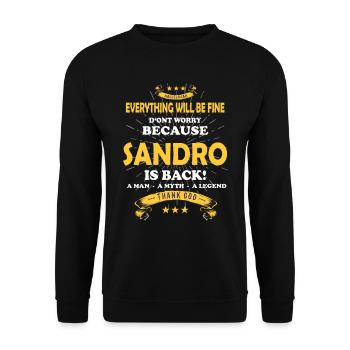 Tout ira bien Sandro est de retour - Sweat-shirt Unisexe - noir - Devant - Alina (178cm) & Michal (187cm)