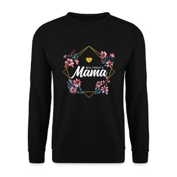 Weltbeste Mama - Unisex Pullover - Schwarz - Vorne - Alina (178cm) & Michal (187cm)