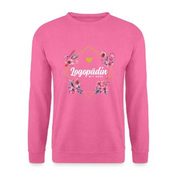 Logopädin mit Herz - Unisex Pullover - Pink - Vorne
