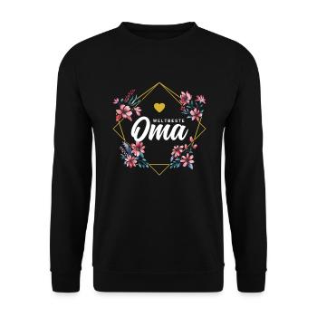 Weltbeste Oma - Unisex Pullover - Schwarz - Vorne - Alina (178cm) & Michal (187cm)