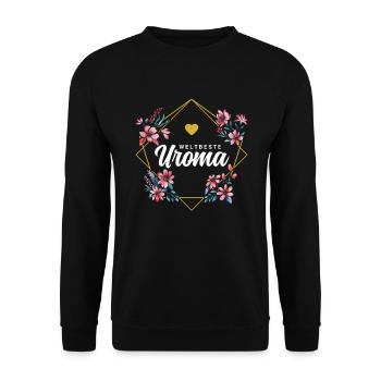 Weltbeste Uroma - Unisex Pullover - Schwarz - Vorne - Alina (178cm) & Michal (187cm)
