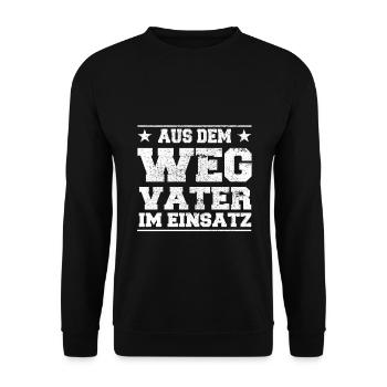 Hors du chemin Père, en action Design - Sweat-shirt Unisexe - noir - Devant - Alina (178cm) & Michal (187cm)